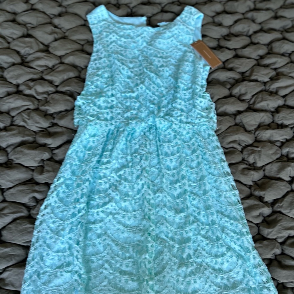 Francesca’s Sleeveless Lace Kids Dress - Blue